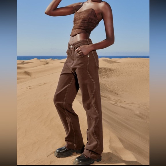 Zara Jeans Zara Wide Leg Full Length Jeans Poshmark